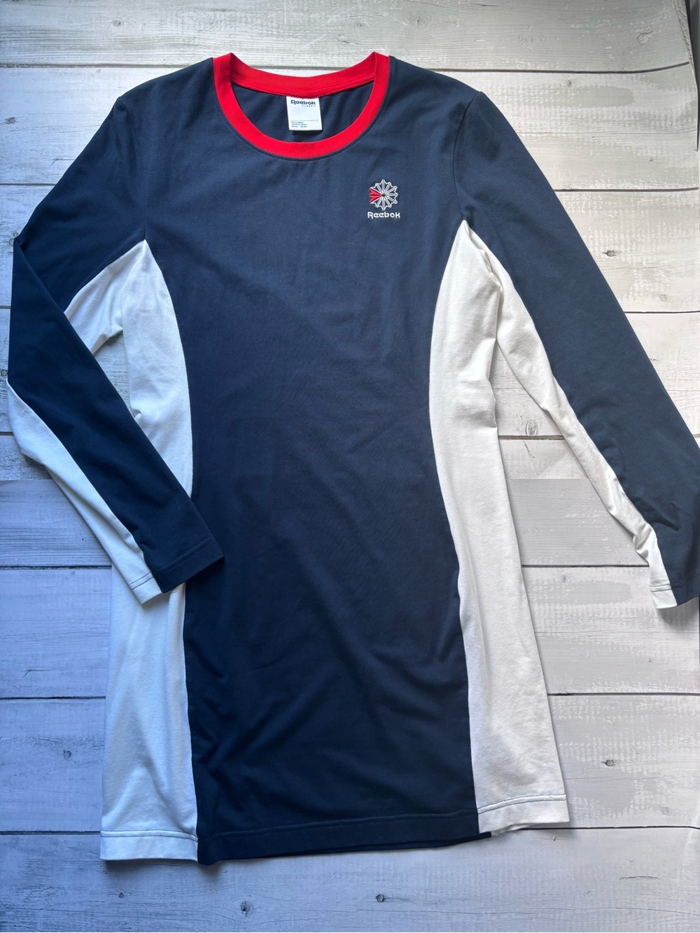 Reebok Navy Blue White Mini Dress with Red Trim